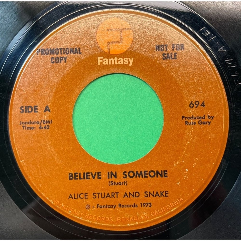 Alice Stuart and Snake Believe in Someone / Golden Rocket 45 Rock Promo Fantasy